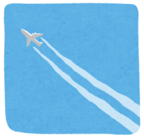 青空をゆく飛行機のイラスト