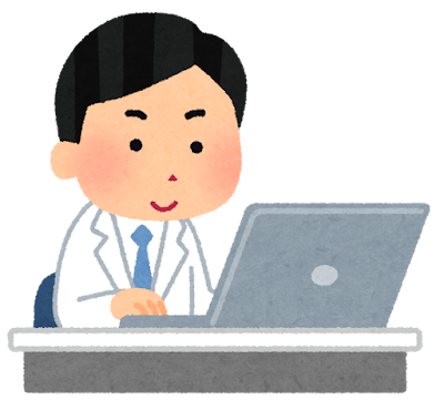PCを操作する男性医師