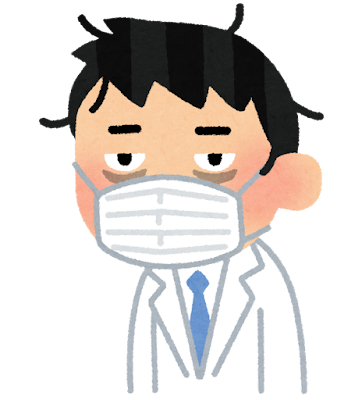 過労状態の白衣の男性