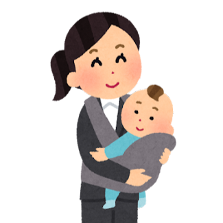 育児をする女性会社員