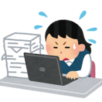 多忙な女性事務員のいらすと