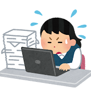多忙な女性事務員のいらすと
