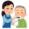 歯磨き介助をする女性のいらすと