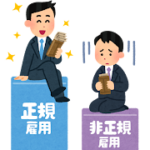 正規と非正規の賃金格差のいらすと