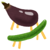 なすときゅうりの精霊馬のイラスト