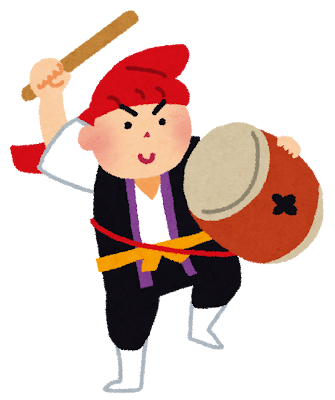 エイサーを踊る男性のいらすと