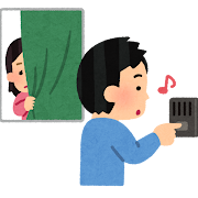 居留守をつかう女性のいらすと