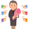 定年退職を迎えた女性のいらすと