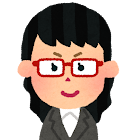 メガネを欠けた事務員の女性のいらすと