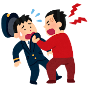 駅員の胸ぐらをつかむ男性