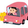 自動車事故に遭う女性ドライバー