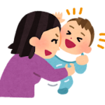 赤ちゃんをくすぐる母親のいらすと