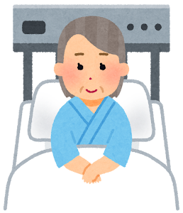 入院中の女性のいらすと