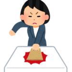 辞表を叩きつける女性のいらすと