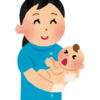 出生した赤ちゃんと助産師のいらすと