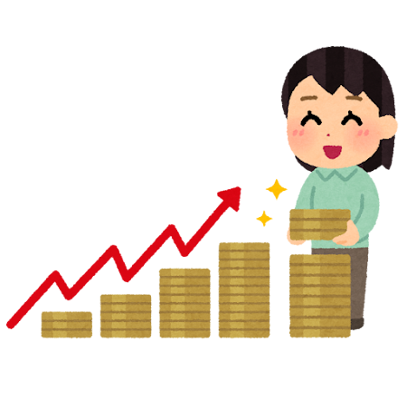 資産形成する女性のいらすと