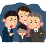 職場いじめ・パワハラのイラスト（女性）